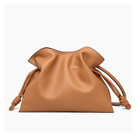 Pochette à cordon en cuir véritable personnalisable, sac à main doux à nœud pour femme, service OEM et ODM