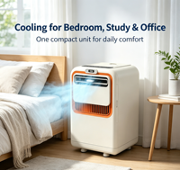 Climatiseur Portable Électrique Mini Airwens 1800 BTU avec Minuteur, 3 Modes, Taille Compacte, Idéal pour Maison, Camping-Car, Tente, Bureau