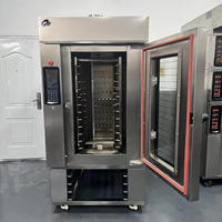 Four rotatif à air chaud commercial 15 plateaux 15 couches, neuf, haute efficacité, alimenté au gaz/électricité, en acier inoxydable 304, pour boulangerie, blé et fruits