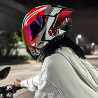 Casque de moto personnalisé OEM d'usine, double visière, matériau ABS, casque intégral de moto, casque de sécurité pour adulte, casque de vélo