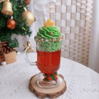 Großhandel Handgefertigte Weihnachts-Glasbecher-förmige Duftkerzen Wohndekor-Ornamente Festliche Geschenke Gelee-Soja-Duftkerzen