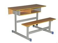 Ensemble banc et table d'école en bois durable pour 3 personnes, trois sièges, table de classe pour étudiants, mobilier scolaire, utilisation hospitalière