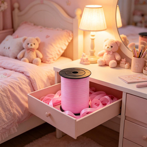 Nastro in Plastica Rosa Opaco per Feste e San Valentino, 500m, Riutilizzabile, per Decorazioni da Interno - Product Image 4