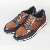 Chaussures décontractées en cuir véritable bleu patiné de qualité supérieure avec inscription gravée au laser - Sneakers personnalisables avec logo - Grande taille