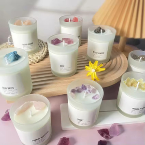 Vela Aromática de Lujo Huaming con Cera de Soya Esencial, Personalizable con Logotipo, Pequeña, Romántica, con Decoración de Flores de Cristal, para Parejas, para el Día de San Valentín - Product Image 1