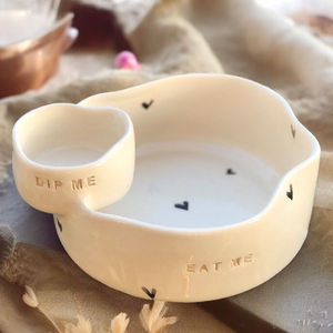 Cuenco de palomitas de maíz con diseño de corazón, vajilla personalizada de cerámica para aperitivos, para fiesta de restaurante <span class=keywords><strong>en</strong></span> <span class=keywords><strong>casa</strong></span> - Product Image 4