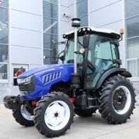 Tracteur agricole à roues certifié CE 90 CV 4x4, tracteur de ferme 90 CV 4x4 pour le labour et le travail du sol