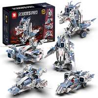Ensemble de blocs de construction STEM Dinosaures 5-en-1, Robot programmable télécommandé, Jouet modèle pour la créativité DIY des enfants