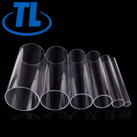 Tiantian — Tube carré en plastique acrylique clair, Transparent, haut, grand diamètre, plastique acrylique