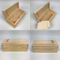 Boîte en bois avec couvercle, coffret en bois brut, petite boîte en pin non fini, emballage pour souvenirs, boîte de rangement en bois avec loquet