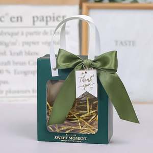 Transparent Clear Window Birthday Holiday Gift Paper Bag Wholesale <b>Thank</b> <b>You</b> Present Bag with Shreded Stuffing Filling Paper - Product Image 2