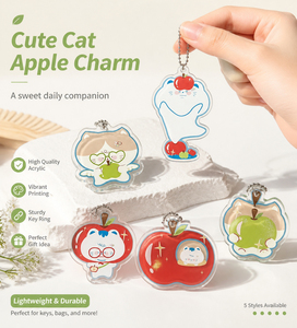 Minimal Acrylic Keychain <b>Charm</b> Cartoon Cat Clear Double Sided Print Irregular Shape Cute <b>Keyring</b> - Product Image 4