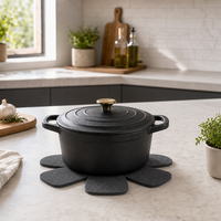 Porte-ustensiles pliables en feutre de laine premium de 3 mm d'épaisseur, écologiques, accessoires de cuisine, décoration intérieure