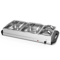 Chauffe-Plats et Réchaud de Buffet pour Usage Domestique, Chaleur Réglable, Idéal pour les Fêtes, les Vacances et les Réceptions, Quatre Compartiments de 2,5 Quart, Modèle Proctor Silex