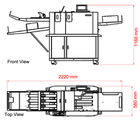 Machine de pliage automatique numérique pour papier couché 350 g/m², moteur Delta/Schneider, capacité de 90 feuilles/min, 5400 feuilles/heure