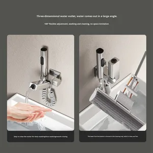 Pistola pulverizadora de latón moderna para <span class=keywords><strong>inodoro</strong></span>, una entrada, dos salidas, grifo de pulverización <span class=keywords><strong>Vertical</strong></span>, válvula de ángulo, baño de alta presión para Hotel - Product Image 3