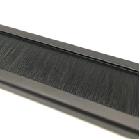 Brosse à bande en alliage d'aluminium à poils en nylon noir, diamètre 1/2 po et longueur des poils 10 mm, outil de nettoyage personnalisable OEM