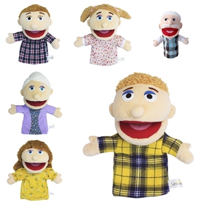 Marionnettes de main en peluche Human Family, poupée ventriloque pour enfants, pour spectacle de marionnettes, apprentissage précoce, peluche pour enfants - Product Image 1