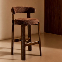 Meubles de salle à manger de style vintage français, couleur personnalisable, tabouret de bar en bois massif, chaise haute avec dossier pour bar à domicile