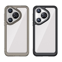 Coque de téléphone portable transparente de luxe en PC et TPU anti-chute avec fonction antichoc pour Huawei Pura 70, Honor et iPhone