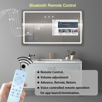 Espejo Inteligente Moderno al por Mayor, Espejo de Baño Rectangular Personalizado con Pantalla Táctil Inteligente, Iluminación LED, Resistente al Agua, con TV y WiFi