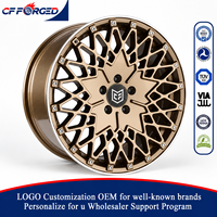 Offre Spéciale – Jantes en Alliage Forgé 2 Pièces Bronze Doré 21x10.5 22x10.5 22x11.5 à Profil Profond 5x130 pour Porsche Cayenne Turbo GT