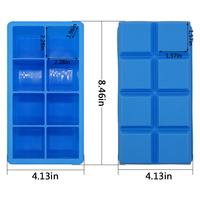 Jinghida — grand plateau à glace en Silicone, plateau Jumbo, Flexible, sans BPA, 8 cavités, Top des ventes