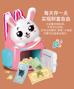 ITTL nouvelle banque d'<span class=keywords><strong>empreintes</strong></span> <span class=keywords><strong>digitales</strong></span> éducatives Animal sac à dos jouet dessin animé lapin mot de passe tirelire jouet pour enfants - Product Image 3