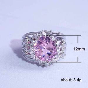 Anello Creativo a Forma di Ramo per Donne, Design con Pietra Rosa Incastonata, Gioiello di Moda - Product Image 5