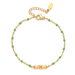 Nouvelle arrivée fête des mères et cadeau d'anniversaire émail perle de rocaille maman lettre Bracelet bijoux Bracelets en acier inoxydable pour les femmes - Product Image 6