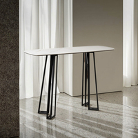 Table de console élégante de pieds en métal de concepteur moderne nordique de dessus blanc pour l'usage de salon et d'atelier