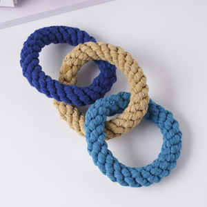 ของเล่นสุนัขแบบเชือกฝ้ายถักเป็นสามวง ทนทานสำหรับสุนัข - Product Image 2