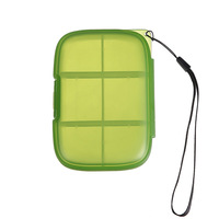 Boîte à pilules hebdomadaire personnalisée en PP écologique, 6 compartiments, organiseur de pilules de voyage avec cordon et logo personnalisé