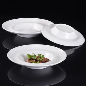 A5 Straw Hat <b>Plate</b>, <b>Melamine</b> UFO Pasta <b>Plate</b>, Round Deep <b>Plate</b>, Western-Style Soup <b>Plate</b>, Imitation Porcelain Restaurant Cold - Product Image 1