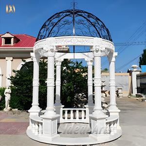 Pavillon en marbre de style européen avec dôme en bronze et colonnes pour le paysage extérieur du parc - Product Image 6