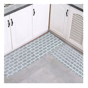 China Factory Custom Soft Microfiber Brick Pattern Water Absorb 2 Pcs Anti Slip <strong>Kitchen</strong> <strong>Floor</strong> Mat Set Rug <strong>Runner</strong> - Product Image 1