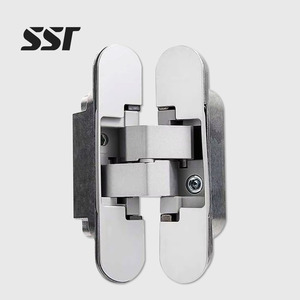 Charnières de porte invisibles en acier inoxydable modernes à fermeture douce, réglables, épaisseur 4 mm, garantie 1 an, pour portes et fenêtres - Product Image 1