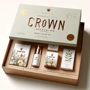 Crown gewinner körperpflege verpackung schönheit box set kosmetik bio hautpflege faltbare magnetische verpackung geschenk biologisch abbaubare papierboxen
