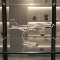 Souvenir d'événement personnalisé en gros, artisanat en cristal 3D, modèle d'avion, cadeaux d'affaires, modèle d'avion en verre de cristal, trophée de récompense