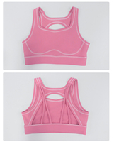 Ensemble de yoga, soutien-gorge, leggings, vêtements de sport à blocs de couleur, vêtements de sport, leggings pour femmes, nylon, logo personnalisé en gros