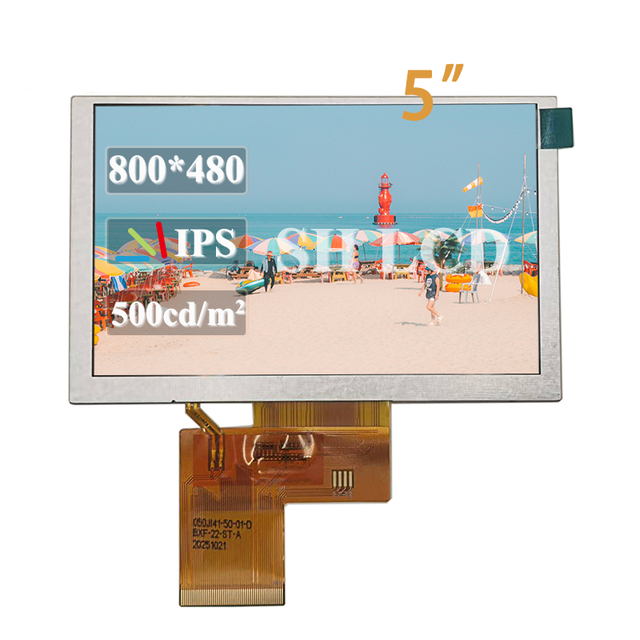 ShengHe TFT IPS LCD Module Display Screen 5.0 Inch 800*480 RGB Interface 40PIN High Brightness 500nits Wide Temp Industrial