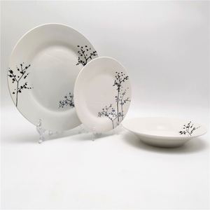<span class=keywords><strong>Service</strong></span> de vaisselle en <span class=keywords><strong>porcelaine</strong></span> de <span class=keywords><strong>luxe</strong></span> de qualité pour 6 plats ronds, assiettes avec décalcomanie - Product Image 5