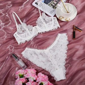 <b>Sexy</b> Flower Lace Embroidery Two-Piece Bra <b>Set</b> New Sheer Woman's 2Pcs Lingerie <b>Set</b> - Product Image 6