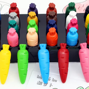 Pastelli Non Sgrassanti in Plastica, 12 Colori, 24 Colori, 36 Colori, Pastelli a Forma di Carota per Bambini, Vendita all'Ingrosso - Product Image 1