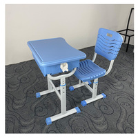 Ensemble de bureau et de chaise d'école pour un seul élève, style moderne, réglable, économique, en ABS et en métal, mobilier de classe primaire