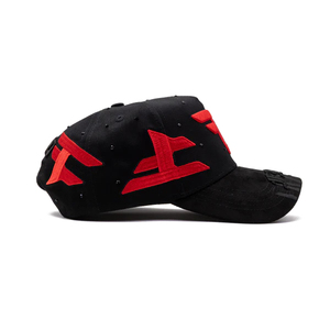 Sombrero G5 de 5 Paneles, Gorra de Béisbol de Gamuza con Logotipo Rojo Bordado y Detalles de Tachuelas, Diseño Deportivo con Letras Dobby, Unisex - Product Image 5