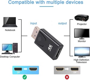 Adaptador de Pantalla DP a HDTV, Adaptador Pasivo Unidireccional Chapado en Oro de 24K, Compatible con <span class=keywords><strong>HP</strong></span> HDTV, AMD, NVIDIA, Dell GPU, PC de Escritorio - Product Image 3