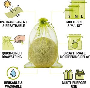Multi-Size Fruit Protection Bags, 100PCS Organza Garden Mesh Bags, Reusable Fiber Fruit Tree Bags for Orchard & Balcony - Product Image 2
