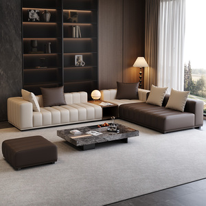 Canapé en <span class=keywords><strong>cuir</strong></span> de style italien 2025 pour villas, appartements spacieux, luxe léger, designer haut de gamme, grand canapé - Product Image 4