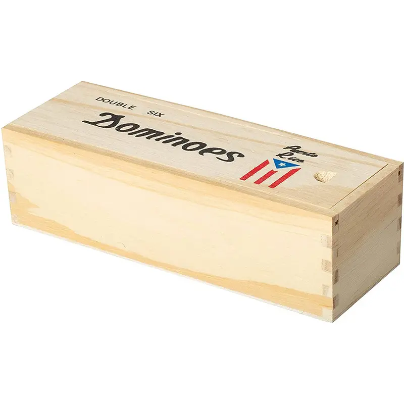 Ensemble de dominos, 50x25x8mm, 200x75x49mm, vente en gros avec logo, boîte en bois